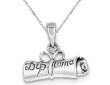 Rolled-Up Diploma Charm Pendant Necklace in Sterling Silver 